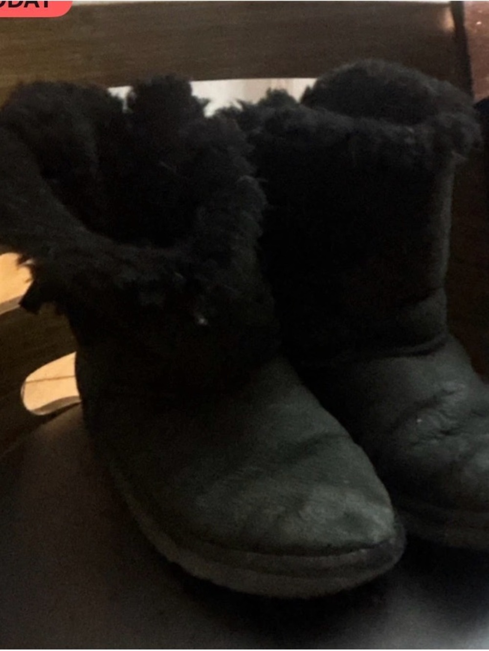 UGG Black Shearling Short Winter Boots
